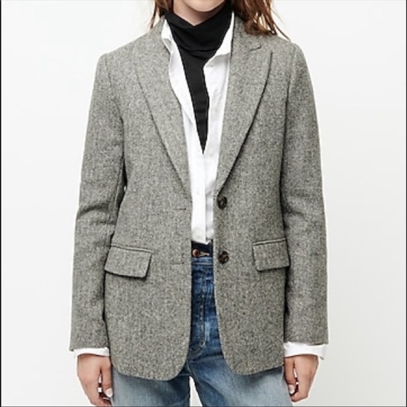 J. Crew Jackets & Blazers - J. Crew Wool Herringbone Boyfriend Gray Blazer Jacket
